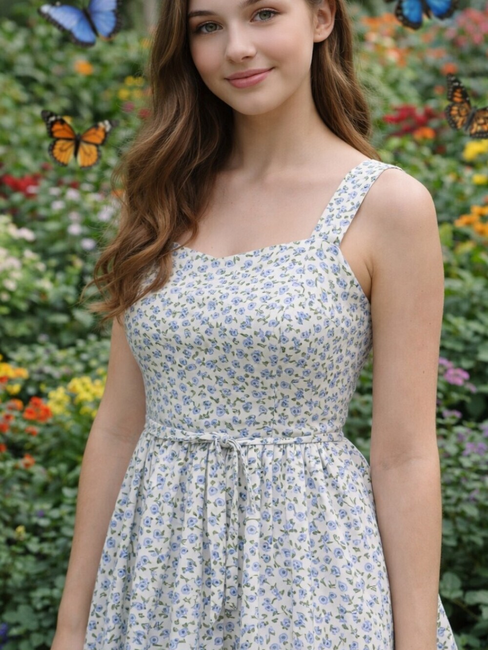 PRINCESS POLLY DITZY FLORAL V- NECK MINI  FIT AND FLARE SUMMER DRESS. SIZE 6.